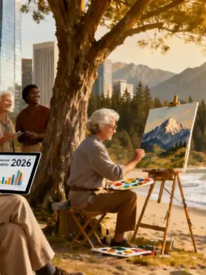 Happy retirees enjoying diverse activities, symbolizing secure financial planning in 2026.