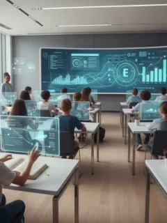 Students learning in a modern classroom, symbolizing the impact of education policy changes.