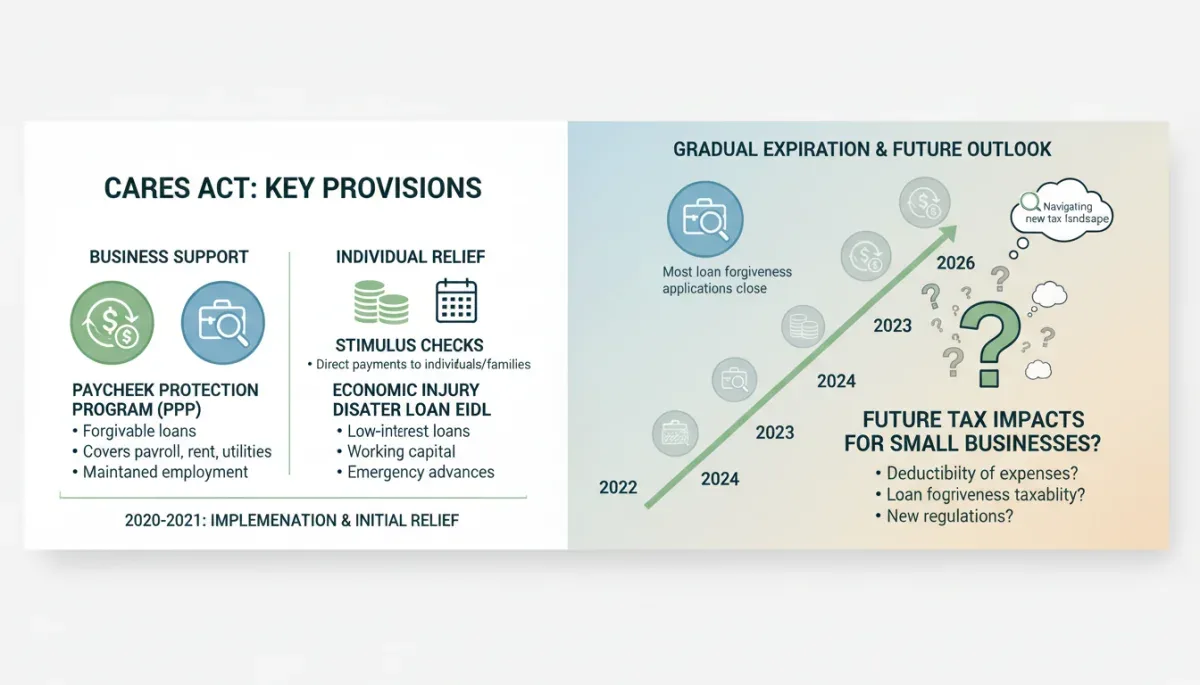 Infographic showing CARES Act provisions and their 2026 sunset implications