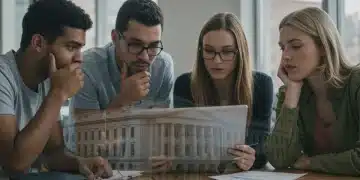 Student Loan Repayment Strategies 2025: Federal Policy Updates Young adults discussing student loan repayment strategies with federal policy updates on a laptop