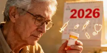 Senior person examining prescription bottle, Medicare Part D 2026 changes