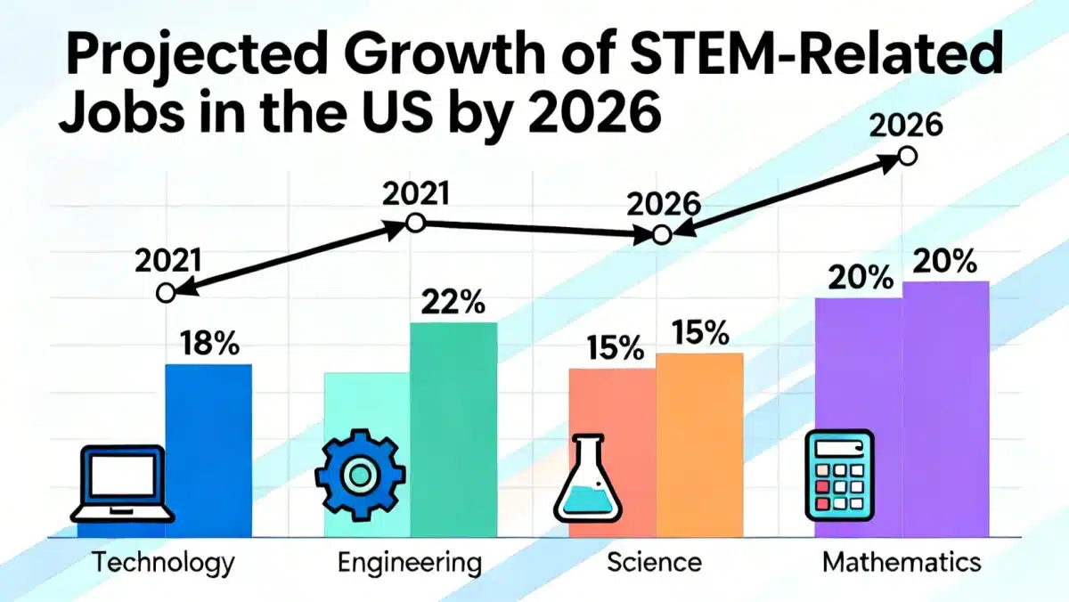 Infographic showing projected growth in US STEM jobs by 2026.