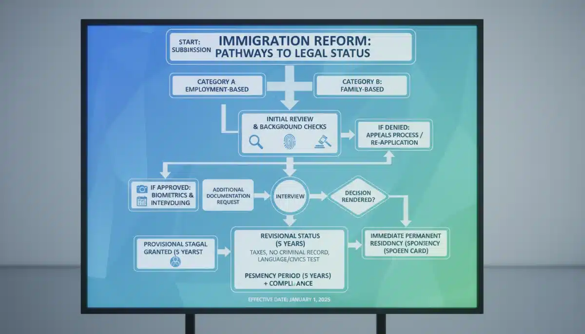 Infographic detailing potential pathways to legal status under new immigration reform.