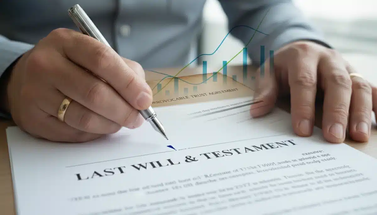 Signing legal documents for estate planning and wealth transfer