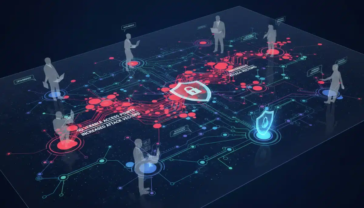 Infographic depicting increased cyber attack vectors and vulnerabilities