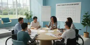 Group discussing disability benefits application process 2026
