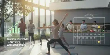 Employees engaging in diverse wellness activities, earning financial health incentives 2026