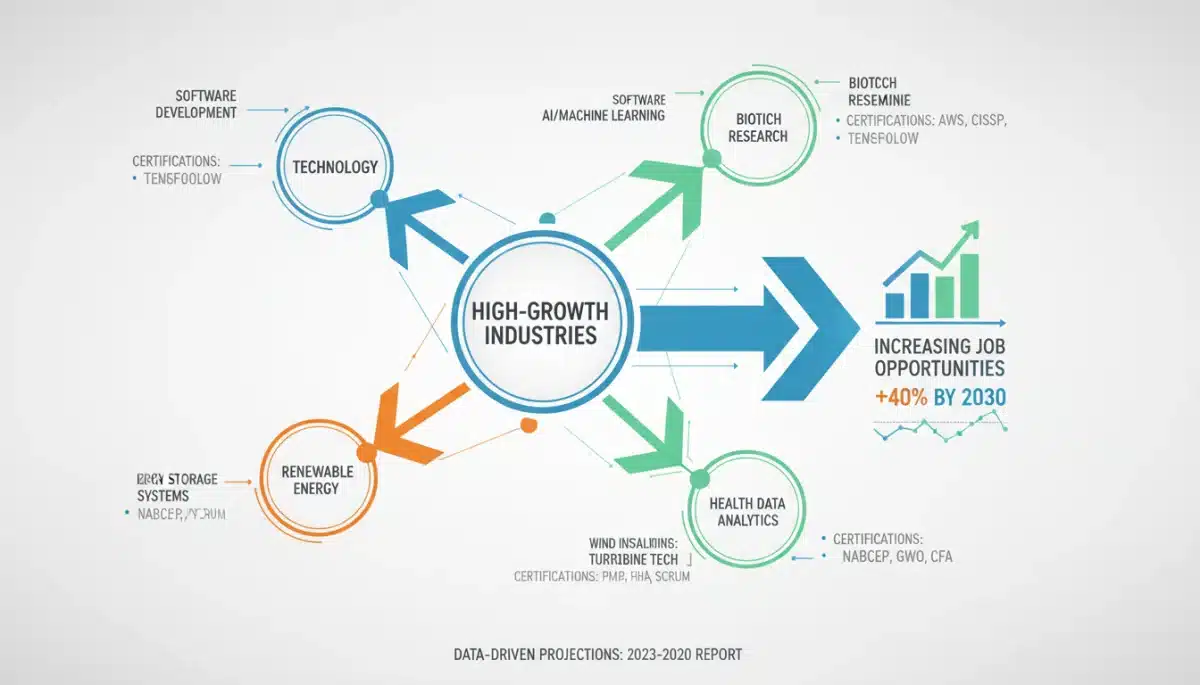 Infographic showing job growth and top certifications