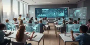 Students learning in a modern classroom, symbolizing the impact of education policy changes.
