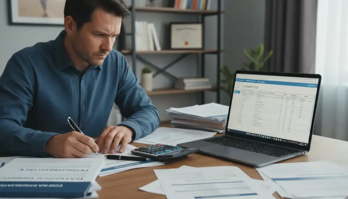 Person calculating COBRA costs and financial impact