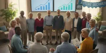 Happy diverse retirees discussing Social Security 2026 adjustments