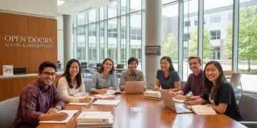 Diverse US undergraduate students studying, symbolizing educational access and Pell Grants