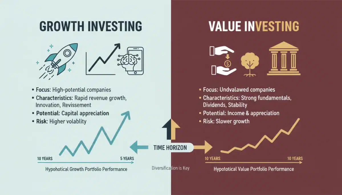 Key differences between growth and value investing strategies
