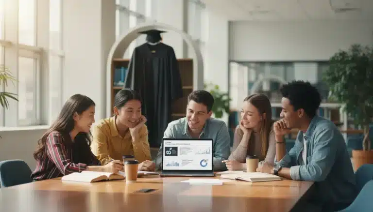 Students discussing new federal student loan repayment plans